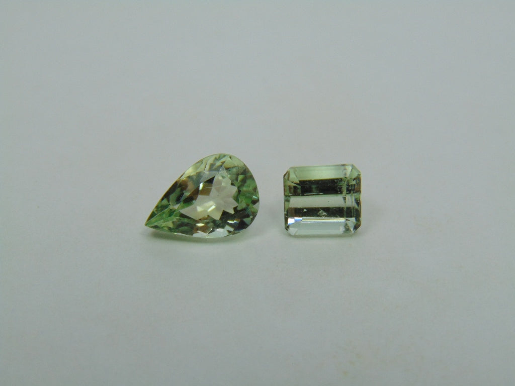 3.70ct Beryl Green 11x7mm 7x6mm