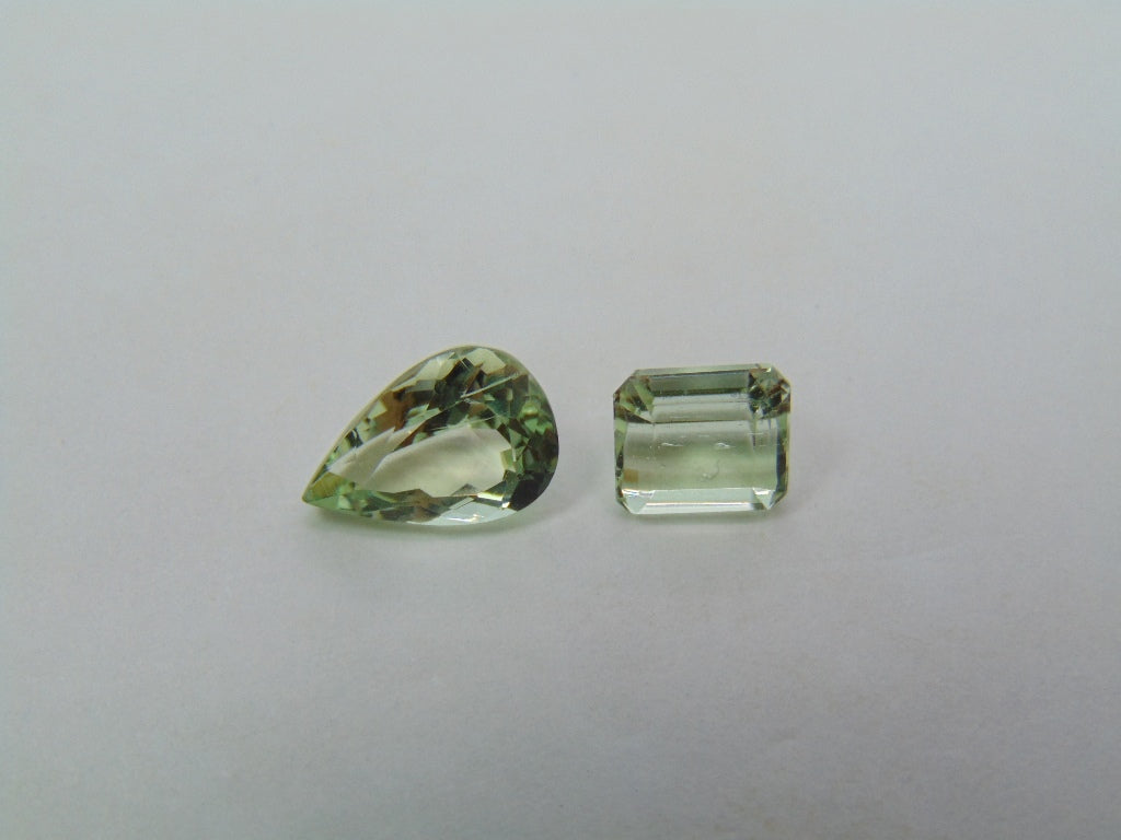 3.70ct Beryl Green 11x7mm 7x6mm