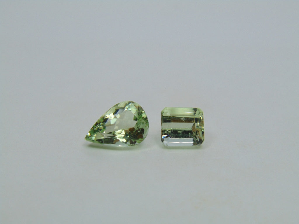 3.70ct Beryl Green 11x7mm 7x6mm