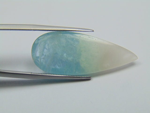 18.65ct Água-marinha Bicolor Cabochão 32x13mm