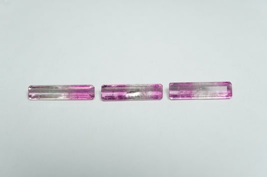 2.28ct Turmalinas bicolores 13x3mm / 12x3mm / 12x3mm