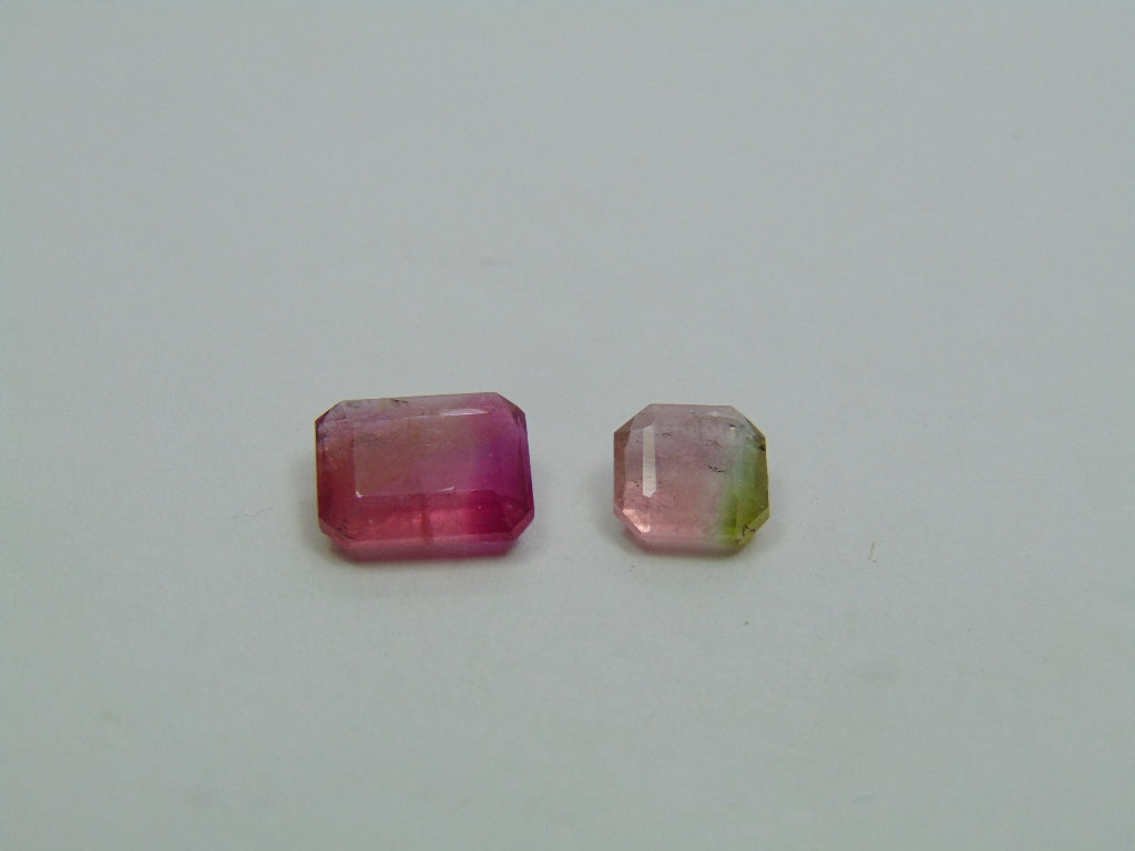 3.60ct Turmalina Bicolor 9x7mm 7mm