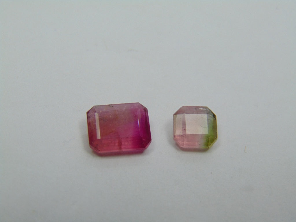 3.60ct Turmalina Bicolor 9x7mm 7mm