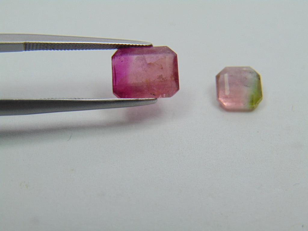 3.60ct Turmalina Bicolor 9x7mm 7mm