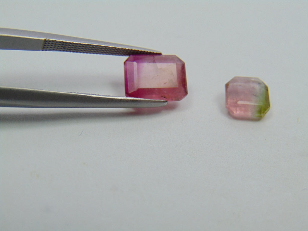 3.60ct Turmalina Bicolor 9x7mm 7mm