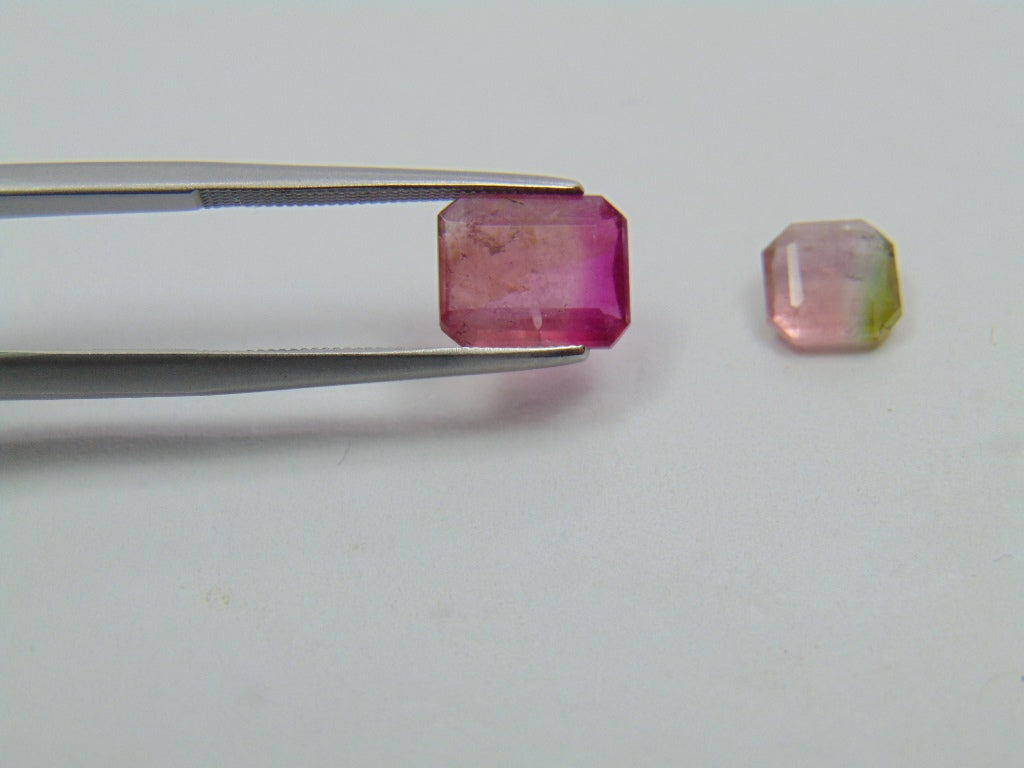 3.60ct Turmalina Bicolor 9x7mm 7mm