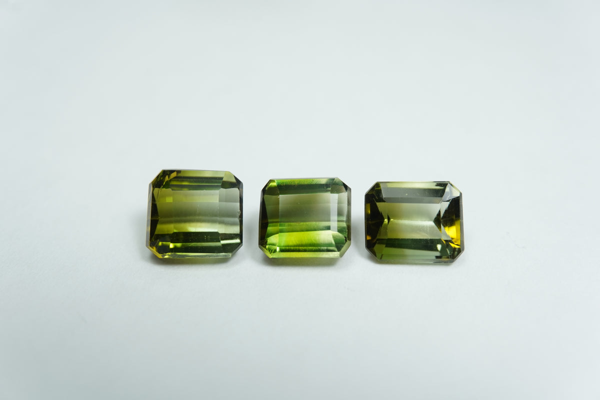 4.38ct Turmalinas bicolores 6mm / 6mm / 6mm