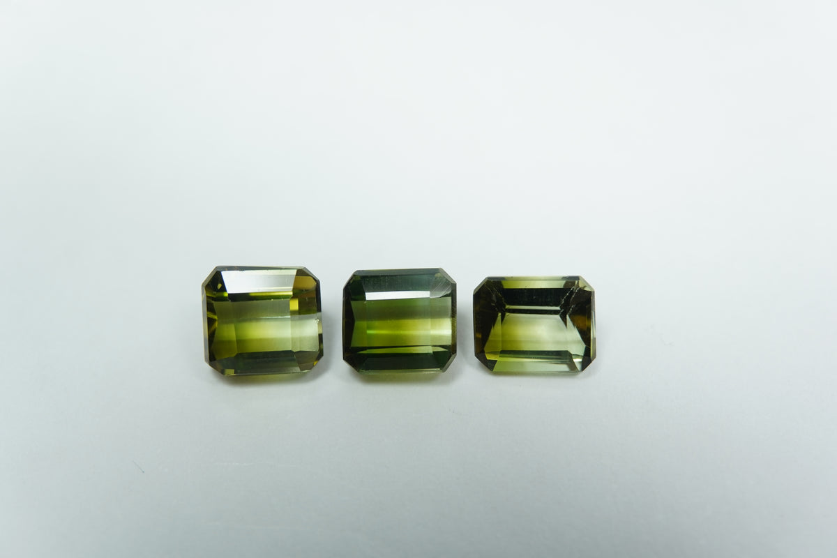 4.38ct Turmalinas bicolores 6mm / 6mm / 6mm