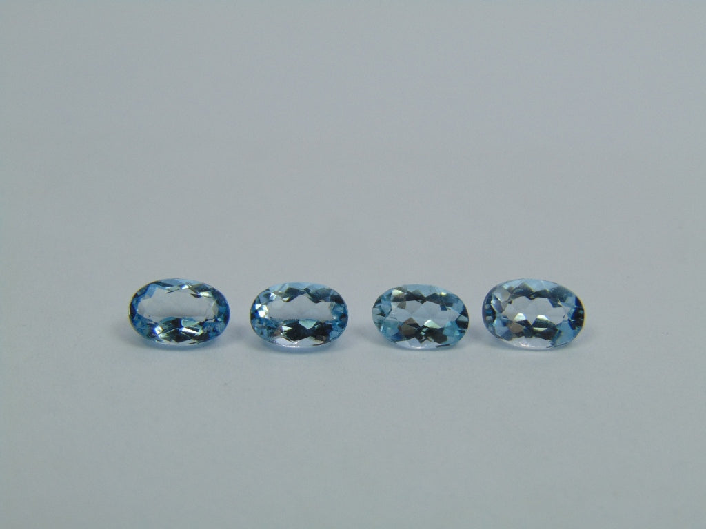 1.70ct água-marinha calibrada 6x4mm