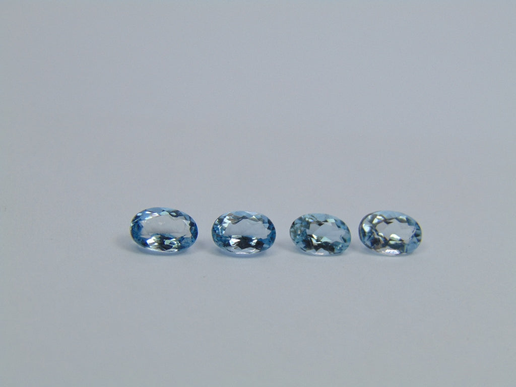 1.70ct água-marinha calibrada 6x4mm