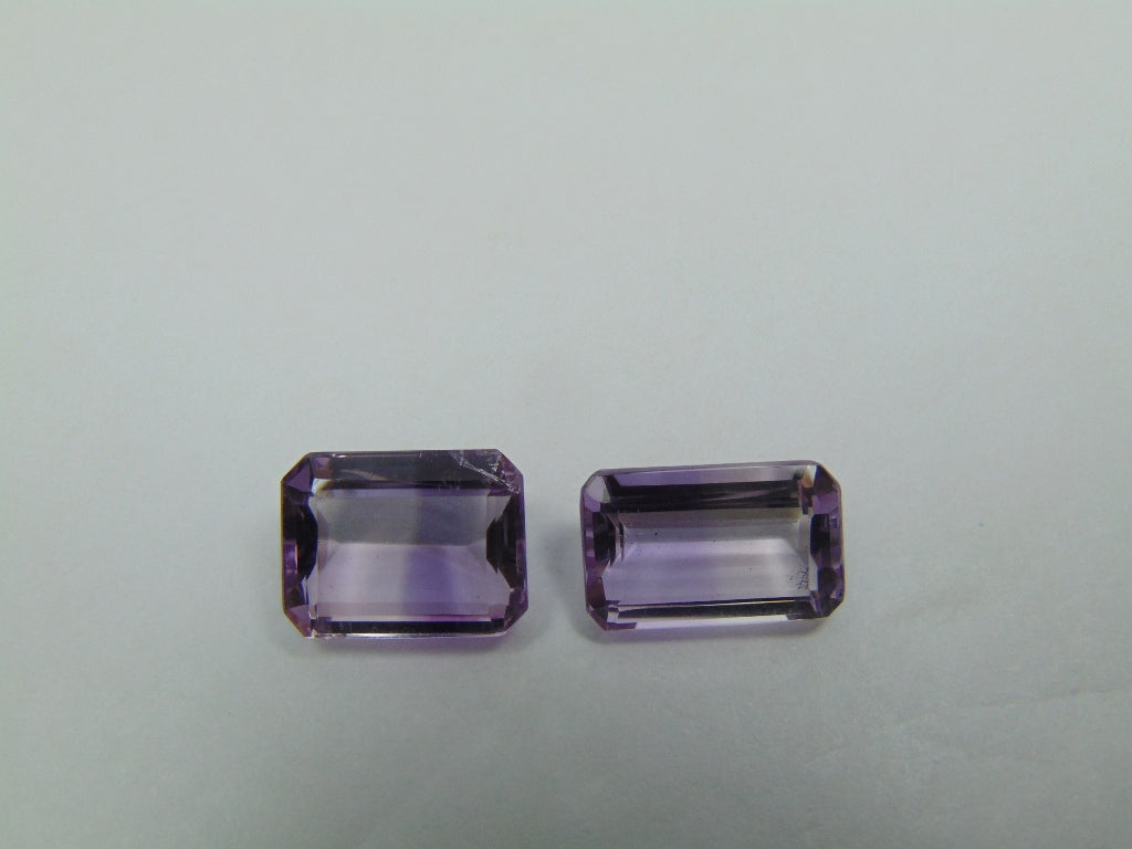 11.20ct Amethyst Bicolor 14x9mm 13x10mm