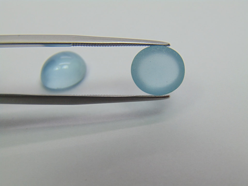 8.15ct Aquamarine Cabochon 11x9mm 10x9mm