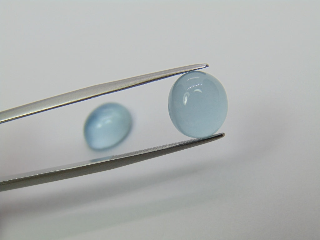 8.15ct Aquamarine Cabochon 11x9mm 10x9mm