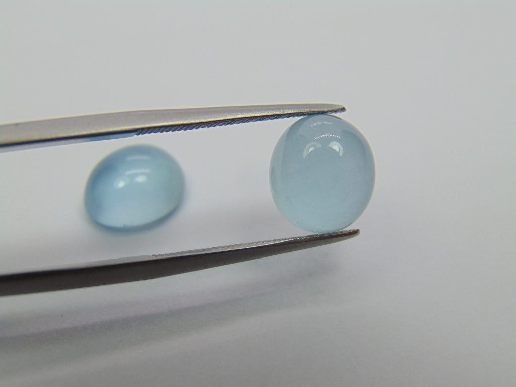 8.15ct Aquamarine Cabochon 11x9mm 10x9mm