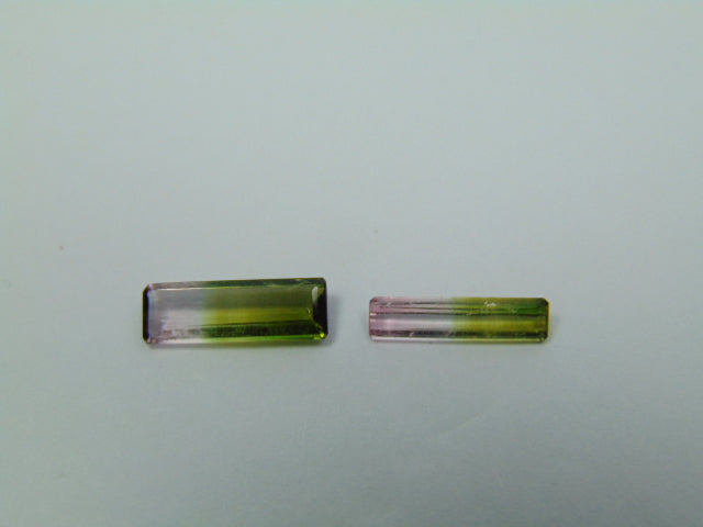 1.59ct Turmalina Bicolor 12x5mm 11.5x3mm