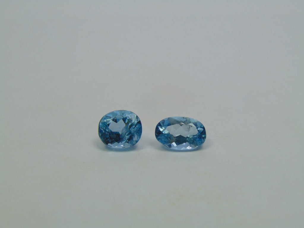 2.20ct Água-marinha 7x6mm 8x5mm