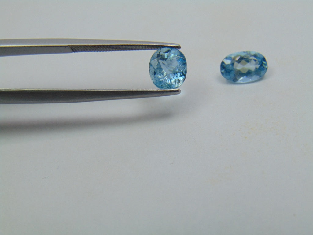 2.20ct Aquamarine 7x6mm 8x5mm