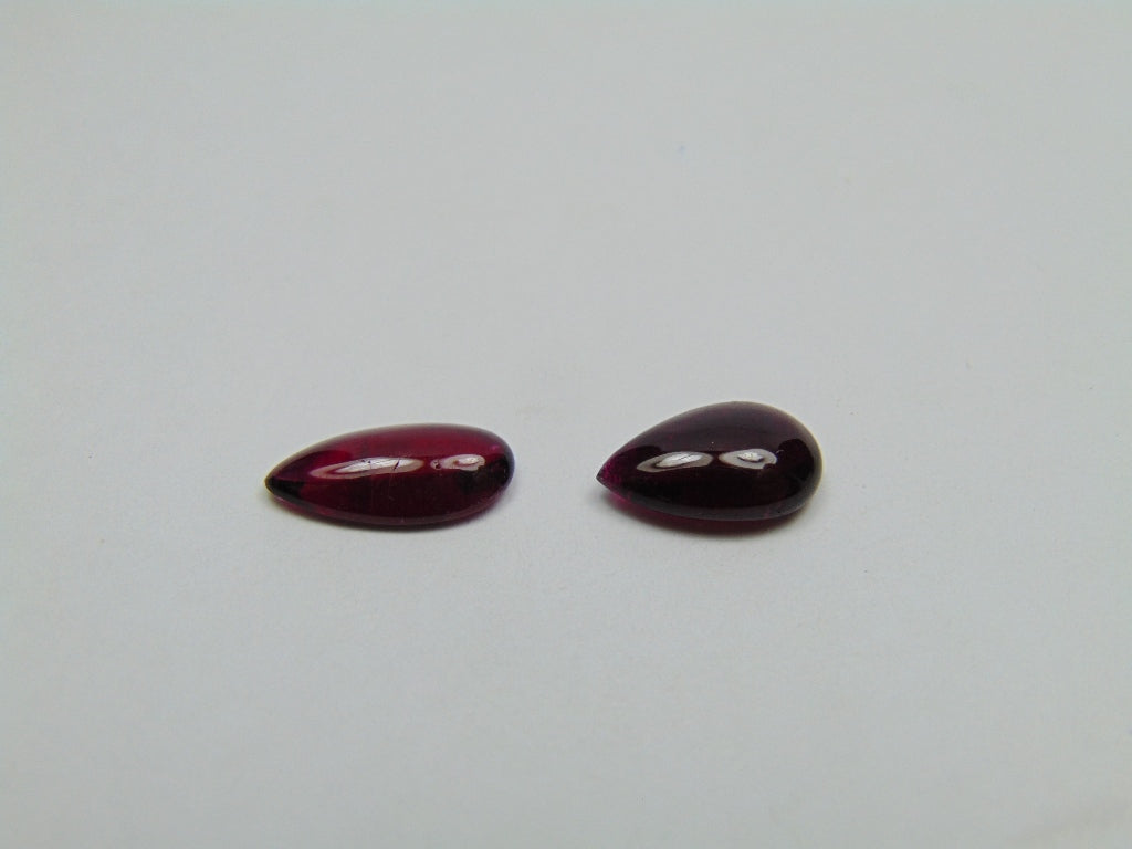 3.95ct Rubelita Cabochão 11x7mm 12x6mm