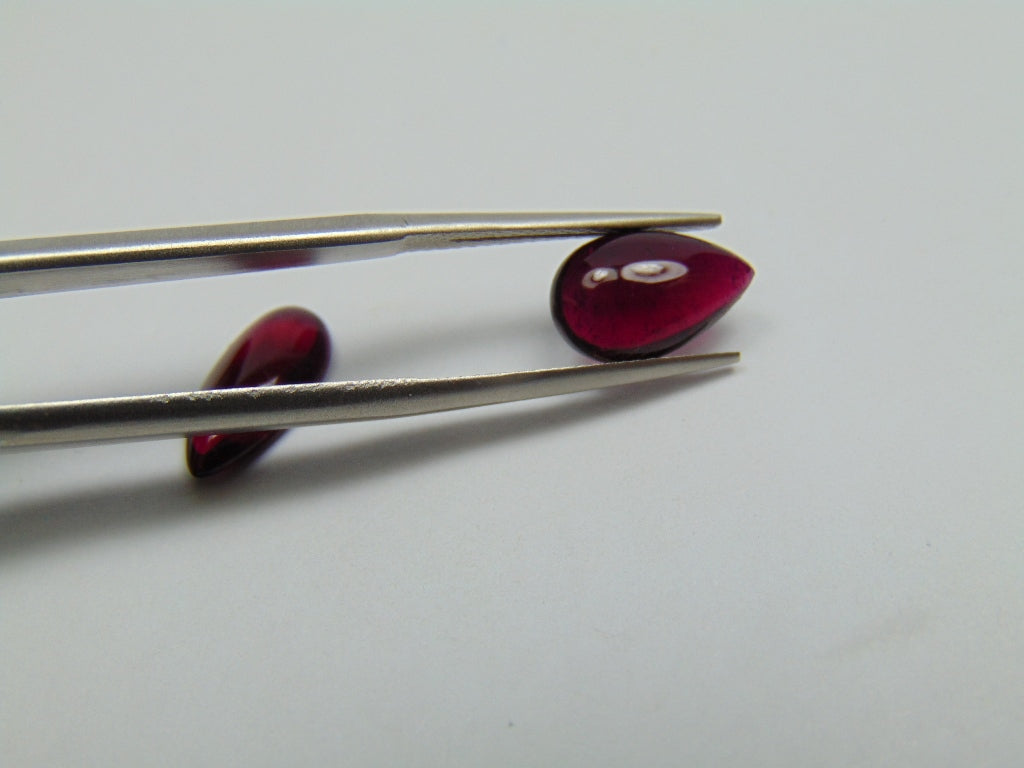 3.95ct Rubellite Cabochon 11x7mm 12x6mm