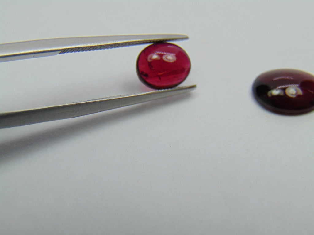 3.65ct Rubellite Cabochon 11x9mm 8x6mm