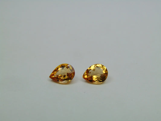 2.15ct Imperial Topaz Pair 7x6mm