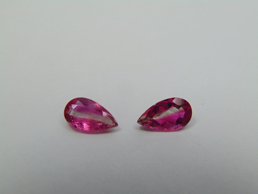 2ct Turmalina Bicolor Par 10x5mm