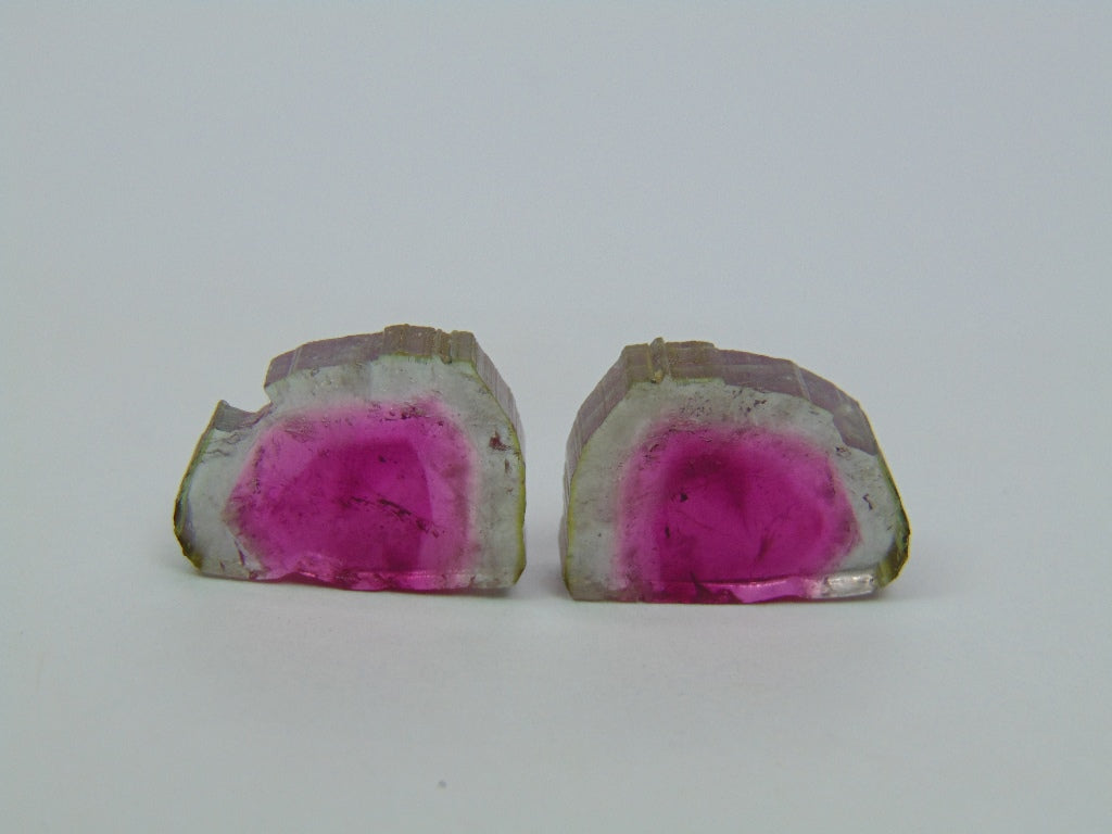 19.35ct Watermelon Tourmaline Pair 17x13mm