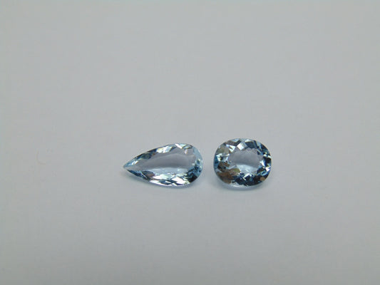 2.68ct Aquamarine 11x6mm 8x7mm