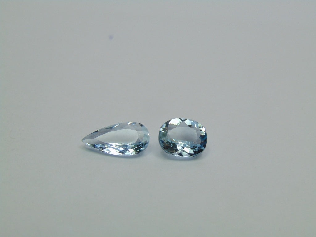 2.68ct Água-marinha 11x6mm 8x7mm