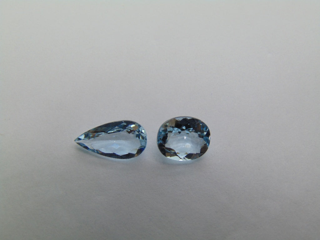 2.68ct Água-marinha 11x6mm 8x7mm