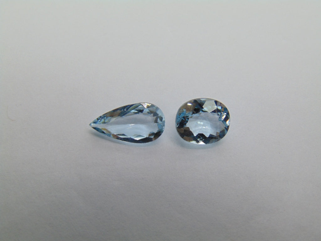 2.68ct Água-marinha 11x6mm 8x7mm