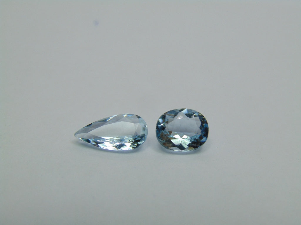 2.68ct Água-marinha 11x6mm 8x7mm