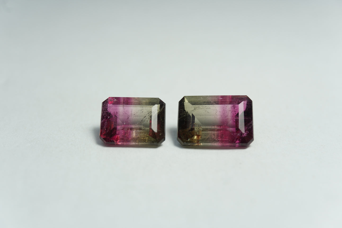 4.25ct Turmalina bicolor 9.5x7mm / 8x6.5mm