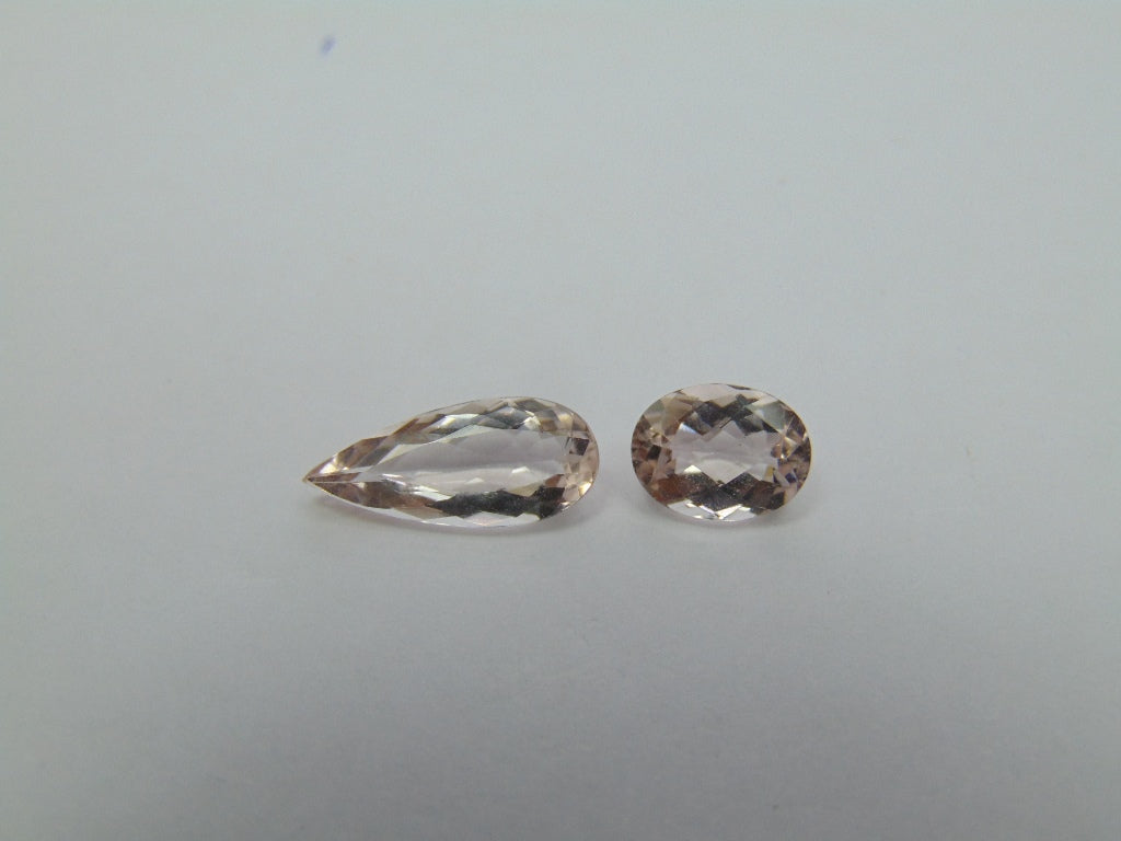 3.75ct Morganite 15x6mm 9x7mm