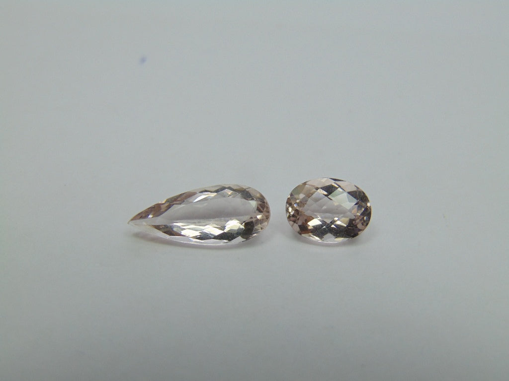 3.75ct Morganite 15x6mm 9x7mm