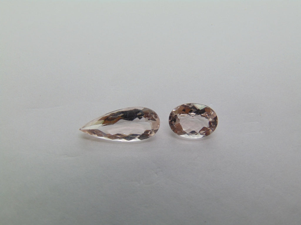 3.75ct Morganite 15x6mm 9x7mm