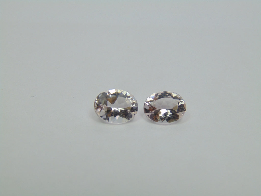 3.05ct Morganite Pair 9x7mm