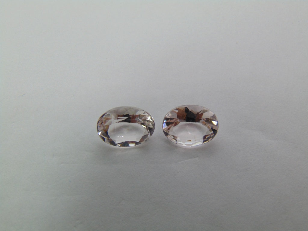 3.05ct Morganite Pair 9x7mm