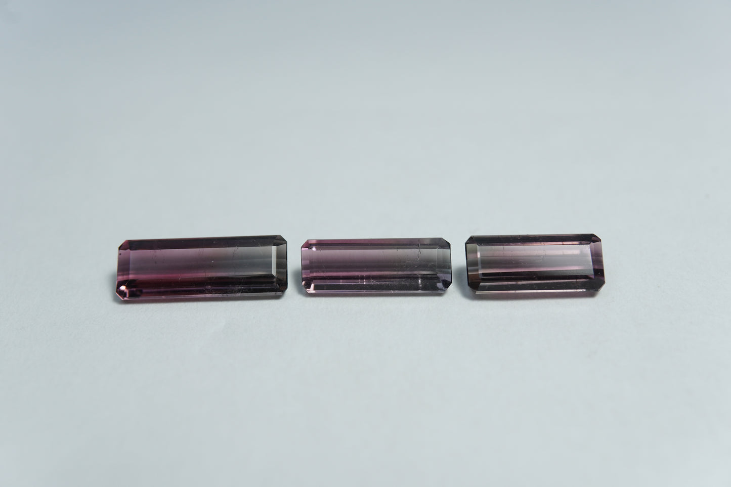 4.30ct Tourmalines bicolor 12x4.5mm / 11x4mm / 10x4mm