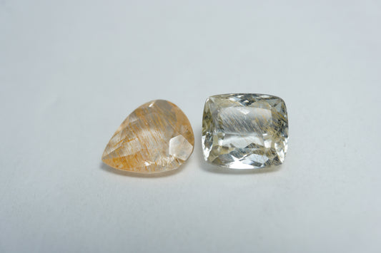10.88ct Topázio com rutilo  10x9mm / 12mm
