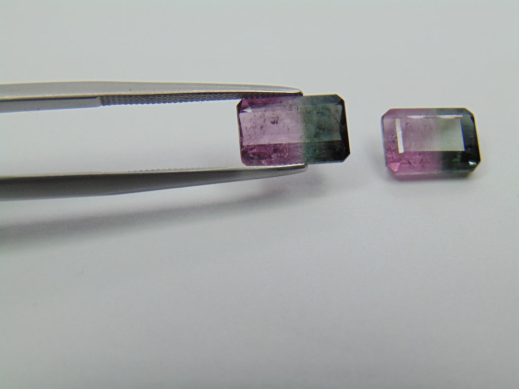 4.70ct Tourmaline Bicolor 10x6 9x6mm