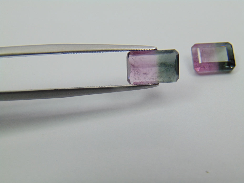 4.70ct Tourmaline Bicolor 10x6 9x6mm