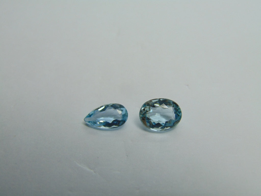 2,90 ct Aquamarine 10x5mm 9x7mm