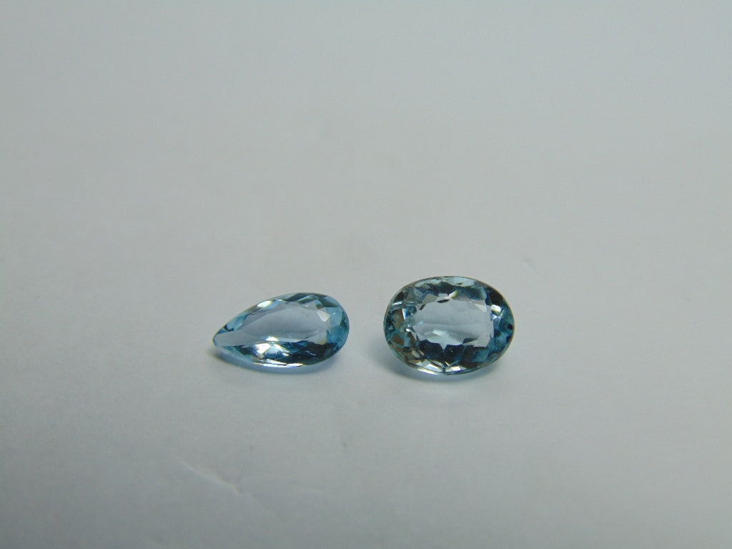 2,90 ct Aquamarine 10x5mm 9x7mm