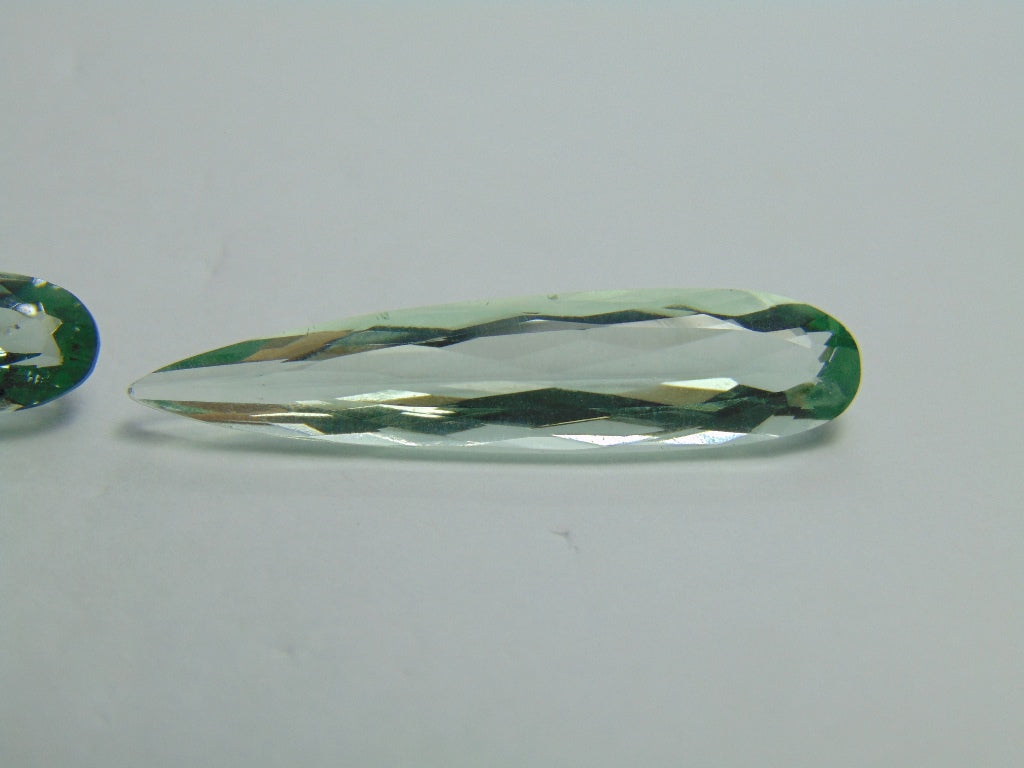 Par de Prasiolita 19ct 37x8mm