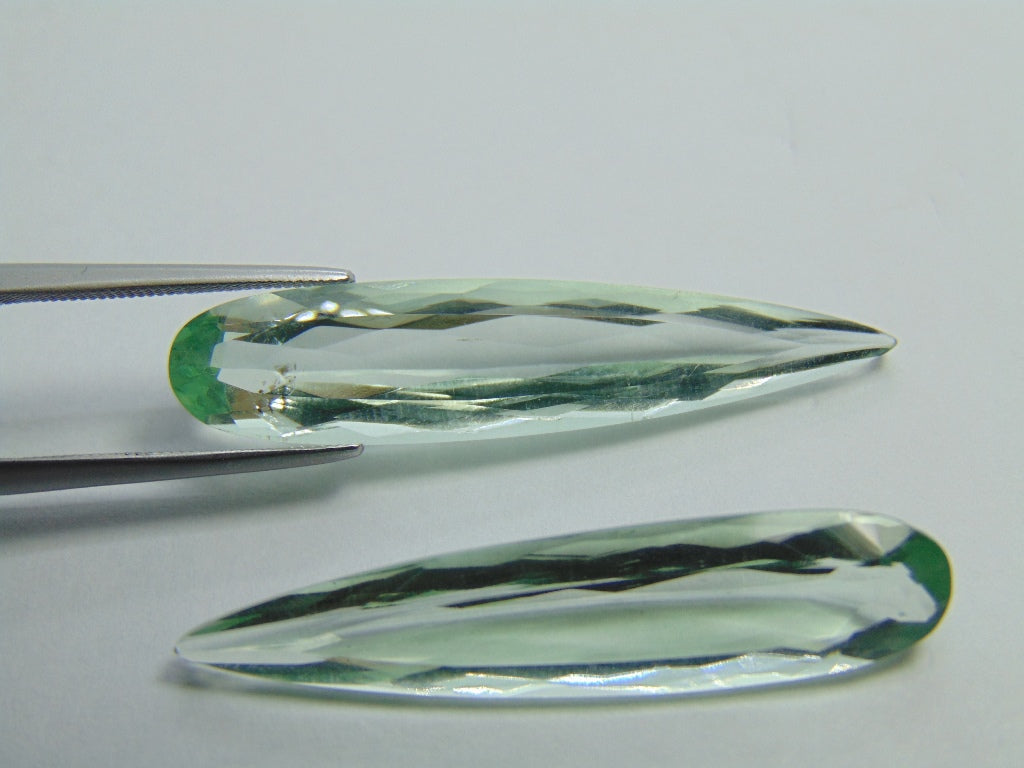 19ct Prasiolite Pair 37x8mm