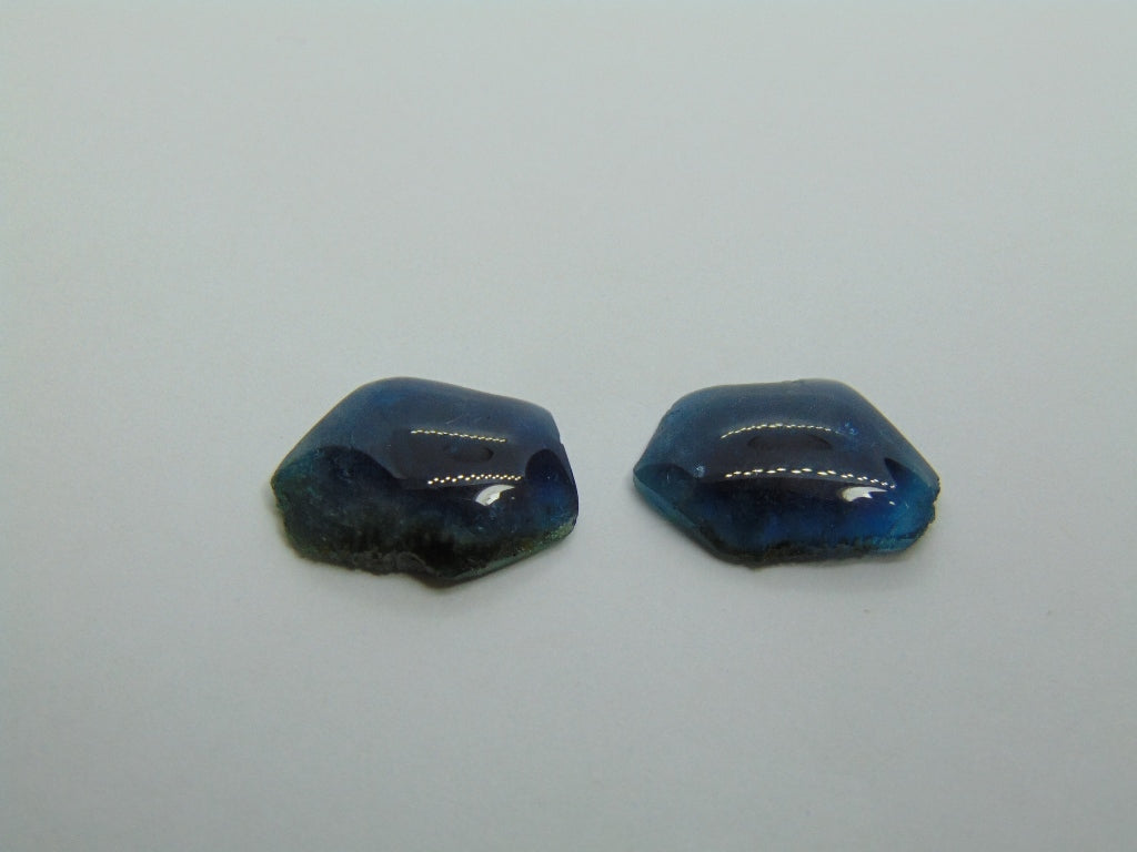 16.10ct Tourmaline Cabochon Bicolor Pair 18x13mm