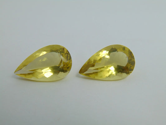 Par de quartzo (ouro verde) de 33,90 cts