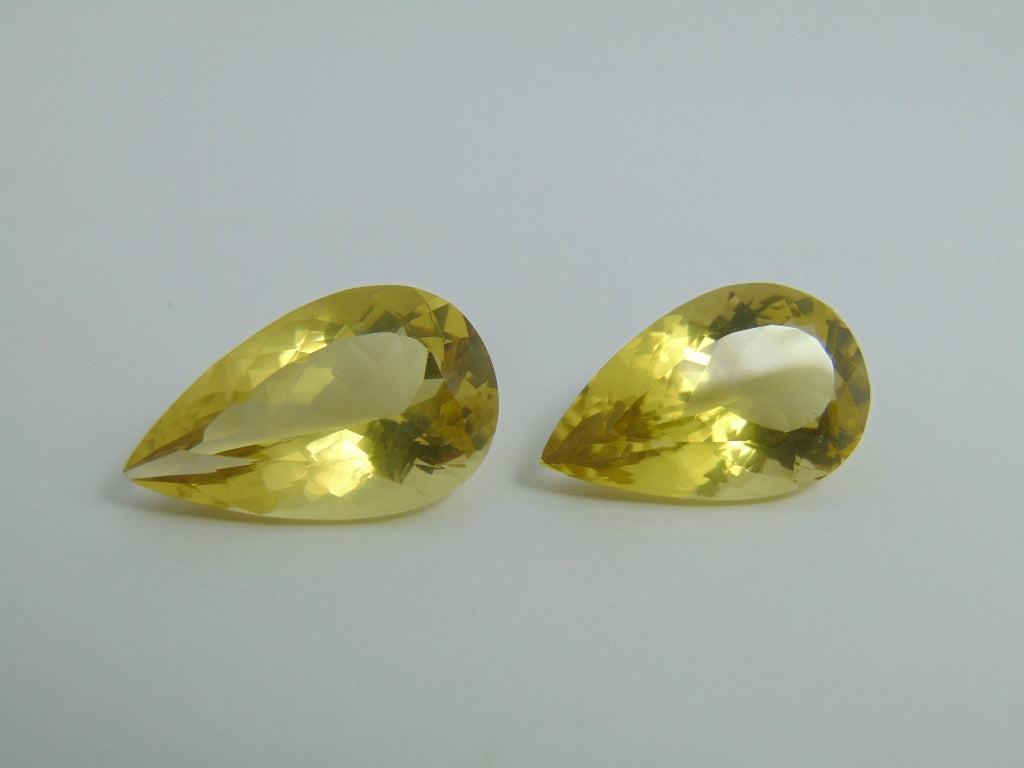 Par de quartzo (ouro verde) de 33,90 cts