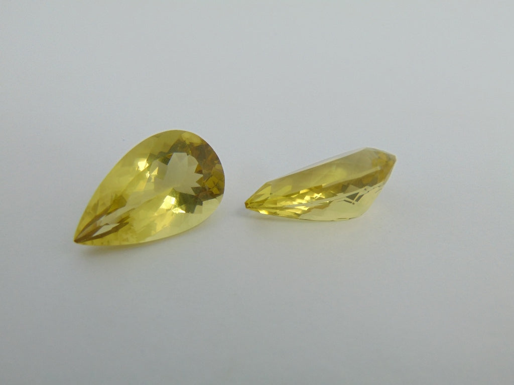 Par de quartzo (ouro verde) de 33,90 cts